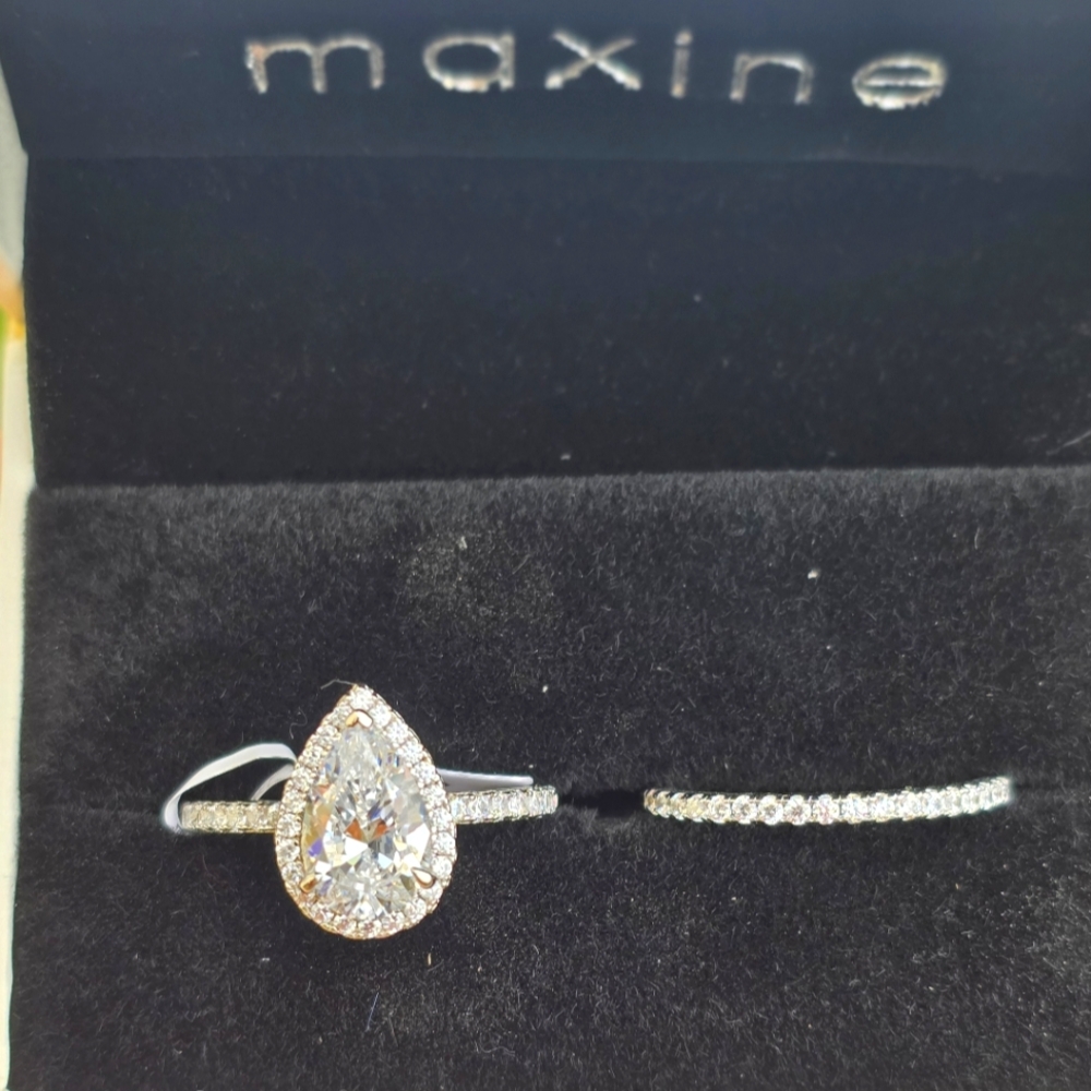 Simulated diamond bridal set